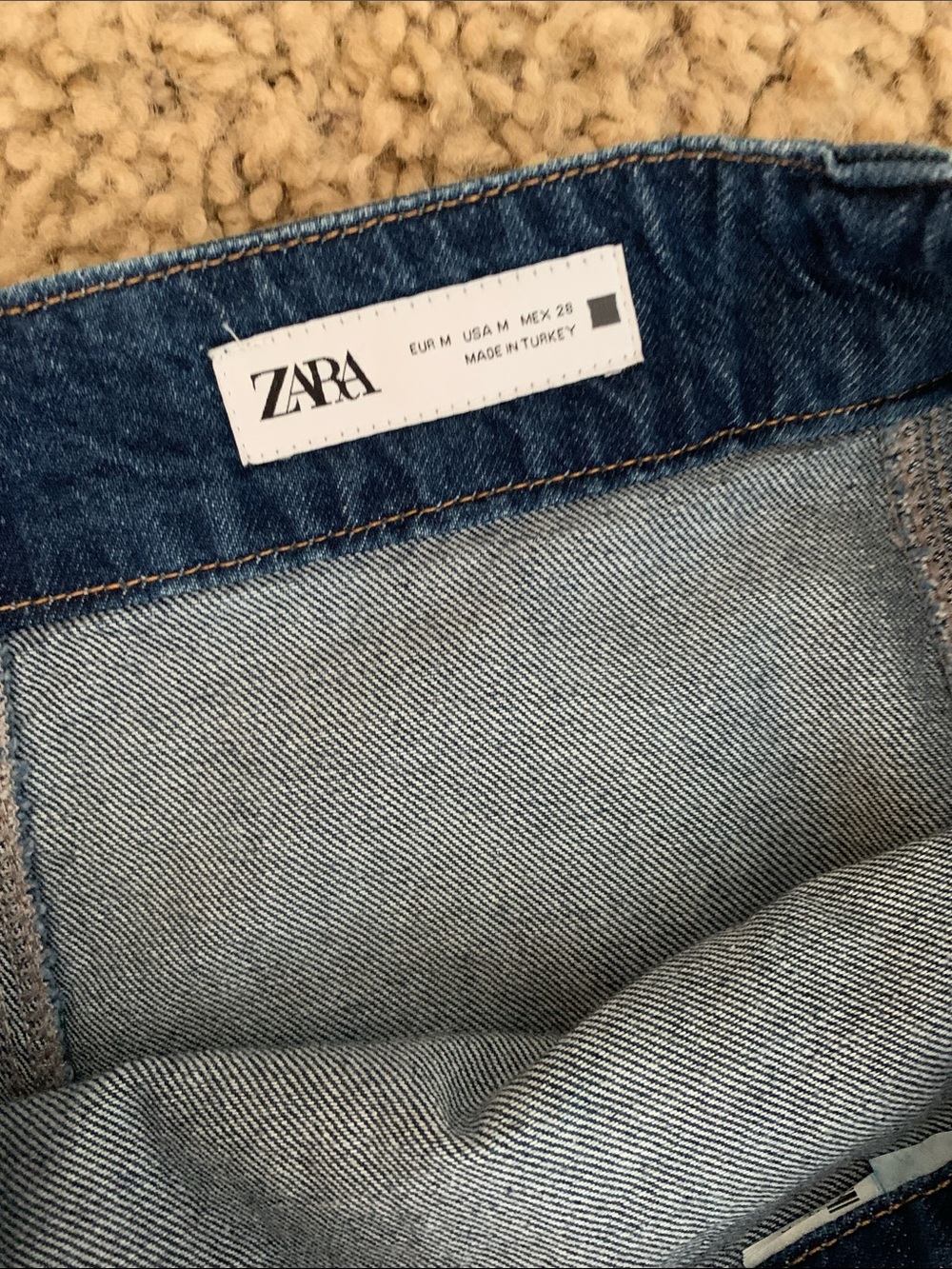 Zara Dark Blue Wrap Denim Midi Skirt - Picture 5 of 8